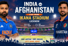 India vs Afghanistan match held at Ikana Stadium in Lucknow