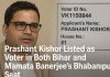 Prashant Kishor Listed as Voter in Both Bihar and Mamata Banerjee’s Bhabanipur Seat